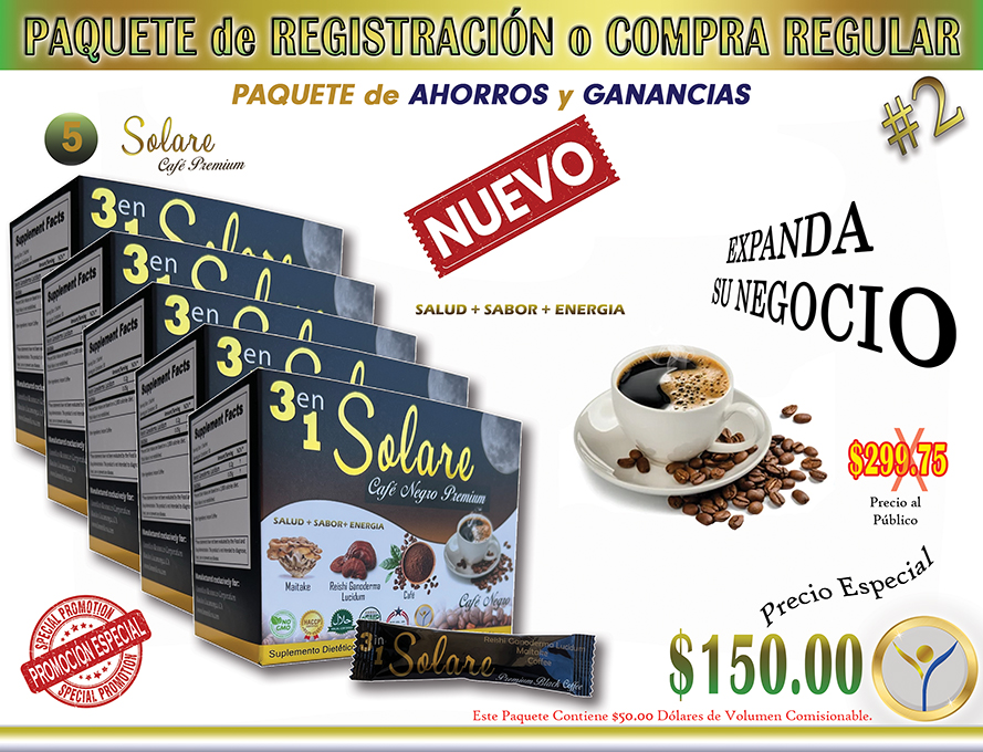 Café Negro 3 en 1- Solare Premium